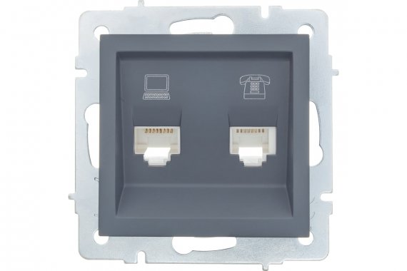 Фотография товара 'Lezard 742-3488-143 VESNA Розетка компьютер+телефон'