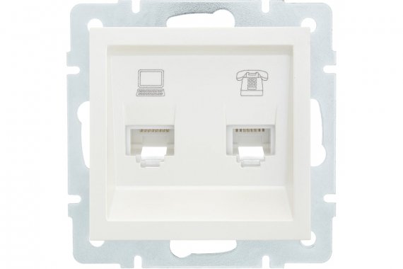 Фотография товара 'Lezard 742-3088-143 VESNA Розетка компьютер+телефон'