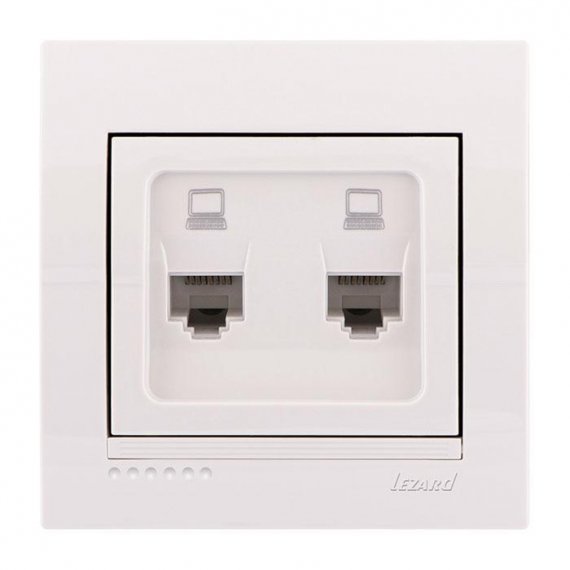 Фотография товара 'Lezard DERIY Розетка компьютерная двойная , 702-0202-141'