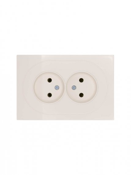 Фотография товара 'Lezard 743-9000-128B OSEN Розетка двойная б/з ПБТ слоновая кость'