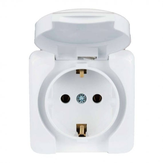 Фотография товара 'Lezard VIOLA Розетка с заземлением с крышкой керамика, 751-0200-123'