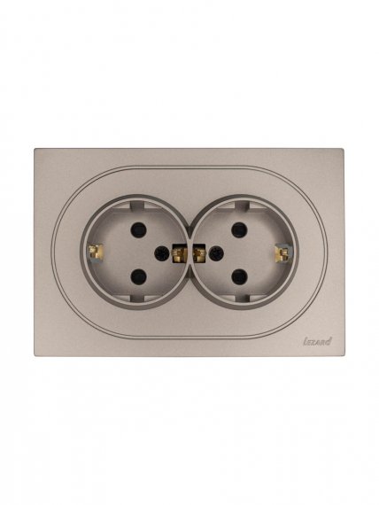 Фотография товара 'Lezard 743-3700-127BPCH OSEN Розетка двойная с защитой от детей ПБТ'
