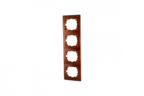 Фотография товара 'Lezard 702-0500-154 DERIY Рамка 4-ая вертикальная махагон'