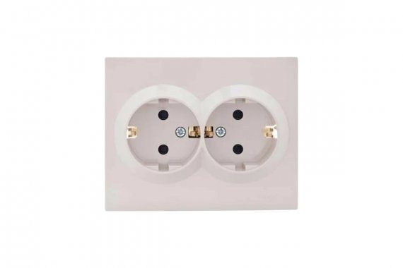 Фотография товара 'Lezard 742-0300-178B VESNA Розетка двойная с защитой от детей ПБТ'