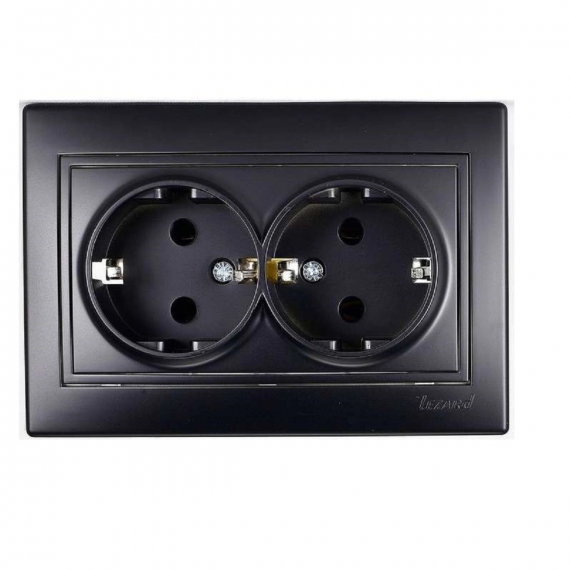 Фотография товара 'Lezard 701-4242-127B MIRA Розетка двойная с/з бакалит'