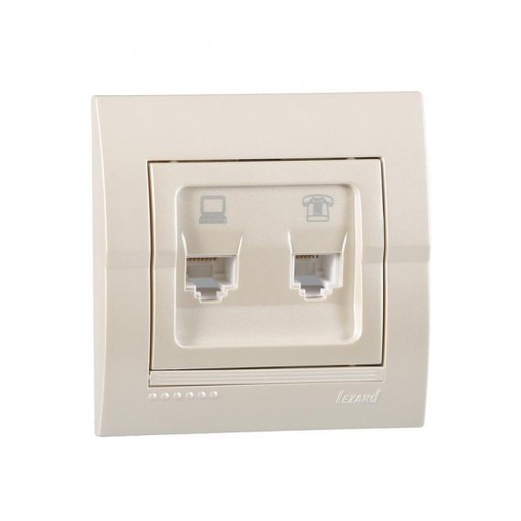 Фотография товара 'Lezard DERIY Розетка компьютер+телефон, 702-3030-143'