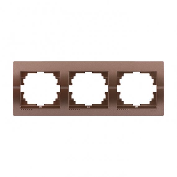 Фотография товара 'Lezard 702-3200-148 DERIY Рамка 3-ая горизонтальная коричневая металлик'