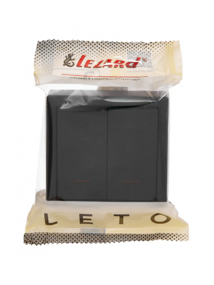 Фотография товара 'Lezard 752-4200-112 LETO Выключатель двойной с подсветкой'