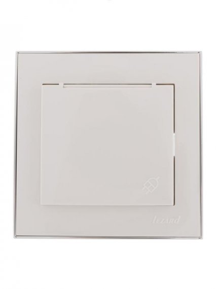 Фотография товара 'Lezard RAIN Розетка с заземлением с крышкой керамика, 703-0225-123'