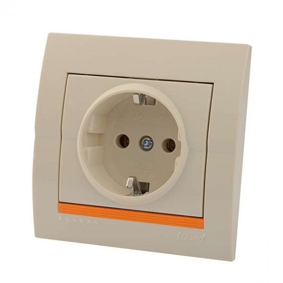 Фотография товара 'Lezard DERIY Розетка с заземлением керамика, 702-0303-122'