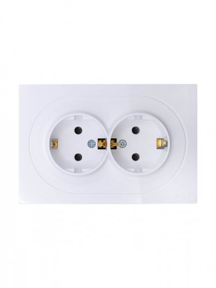 Фотография товара 'Lezard 743-0200-127BPCH OSEN Розетка двойная с защитой от детей ПБТ'