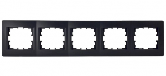 Фотография товара 'Lezard 703-4242-150 RAIN Рамка 5-ая гориз. с вст. цв. черный бархат'