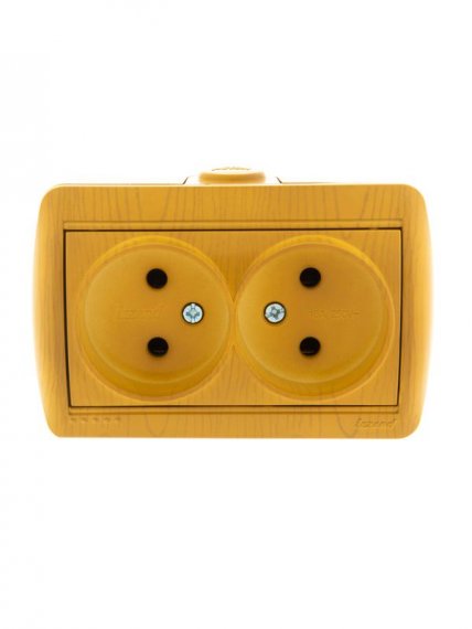 Фотография товара 'Lezard NATA Розетка двойная без заземления закрытый корпус керамика, 710-0700-128'