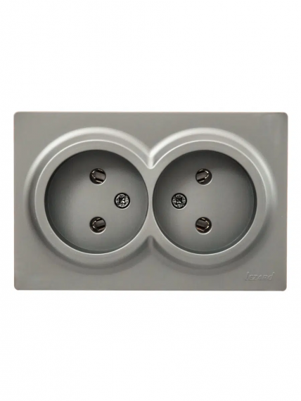 Фотография товара 'Lezard 752-3500-128B LETO Розетка двойная б/з закрытый корпус ПБТ'