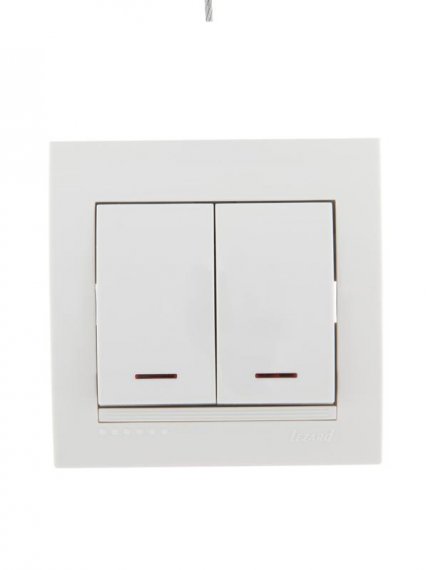 Фотография товара 'Lezard DERIY Выключатель двойной с подсветкой, 702-0202-112'