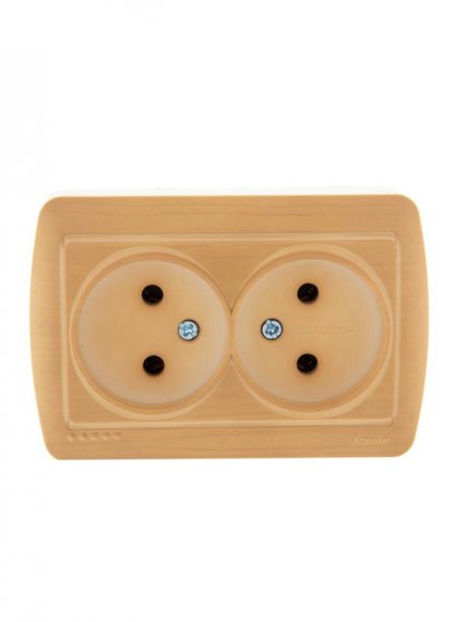 Фотография товара 'Lezard DEMET Розетка двойная без заземления закрытый корпус, 711-4700-128'