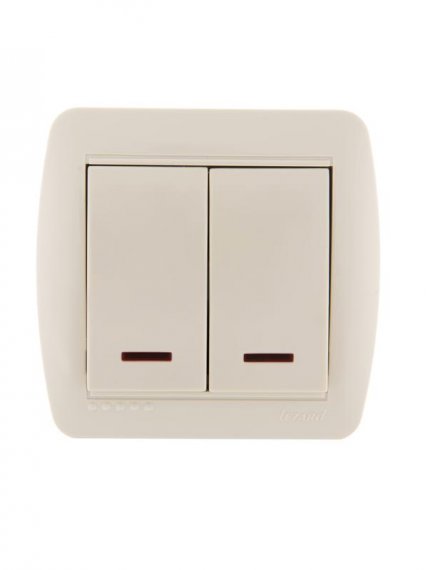 Фотография товара 'Lezard DEMET Выключатель двойной с подсветкой, 711-0300-112'