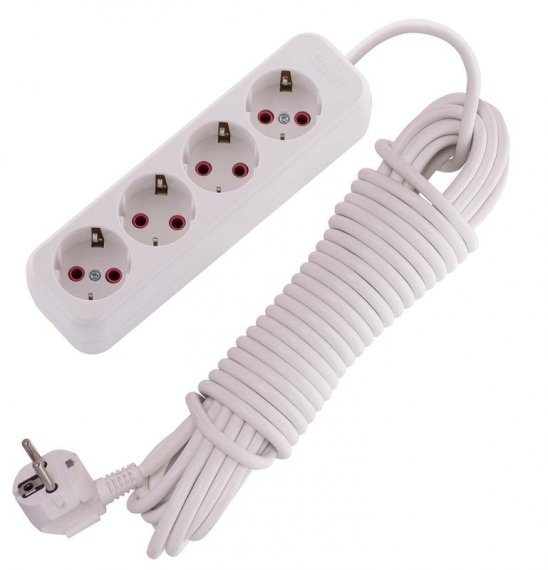 Фотография товара 'Lezard LILA Удлинитель с заземлением 4 входа 10 метров, 720-0410-401'