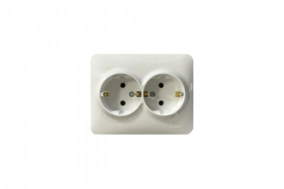Фотография товара 'Lezard 708-0200-127 KARINA LIFE Розетка двойная с/з керамика белая'