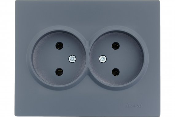 Фотография товара 'Lezard VESNA Розетка двойная без заземления ПБТ, 742-3400-128B'