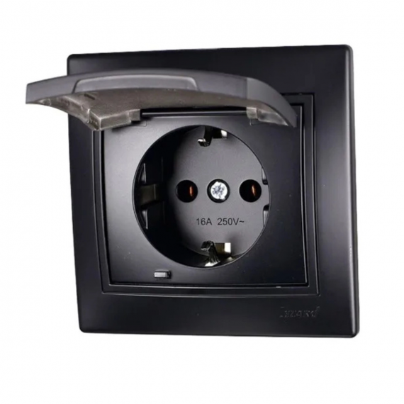 Фотография товара 'Lezard 701-4242-123B MIRA Розетка с/з с крышкой бакалит'