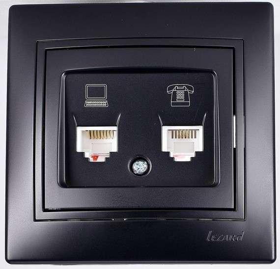 Фотография товара 'Lezard MIRA Розетка компьютер+телефон, 701-4242-143'