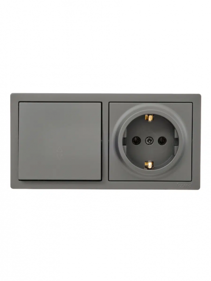 Фотография товара 'Lezard 752-3500-170BVP LETO Выключатель проходной и розетка с/з'