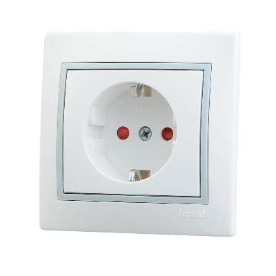 Фотография товара 'Lezard MIRA Розетка с защитой от детей керамика, 701-0215-124'