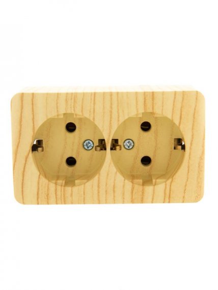 Фотография товара 'Lezard VIOLA Розетка двойная с заземлением закрытый корпус керамика, 751-5200-127'