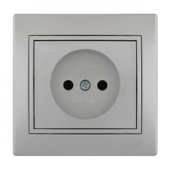 Фотография товара 'Lezard 701-1010-121B MIRA Розетка б/з бакалит метал серый со вставкой'