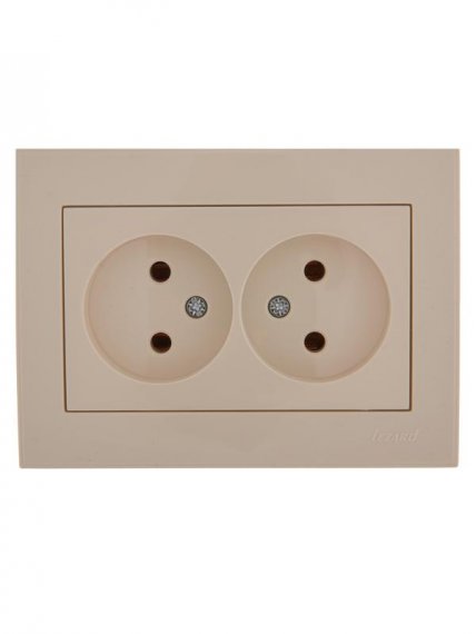 Фотография товара 'Lezard RAIN Розетка двойная без заземления керамика, 703-0303-128'