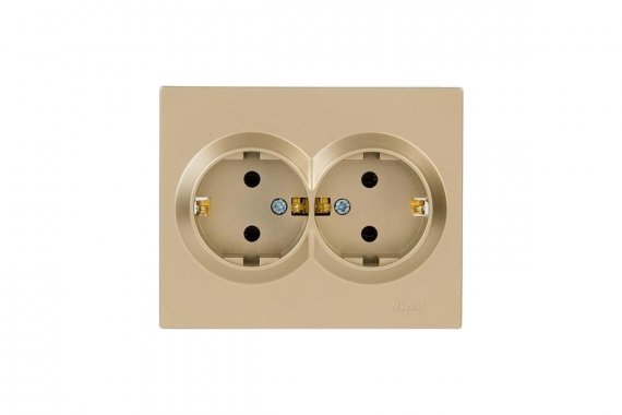 Фотография товара 'Lezard 742-3600-127B VESNA Розетка двойная с/з ПБТ'