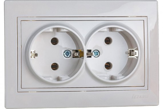 Фотография товара 'Lezard 701-0202-127B MIRA Розетка двойная с/з ПБТ'