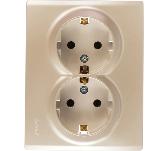 Фотография товара 'Lezard 7081-3600-127B ASTI Розетка двойная с/з ПБТ'