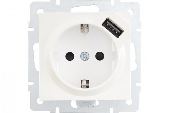 Фотография товара 'Lezard 742-3088-181 VESNA Розетка с/з + USB разъём'