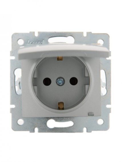 Фотография товара 'Lezard KARINA Розетка с заземлением с крышкой керамика, 707-4388-123'