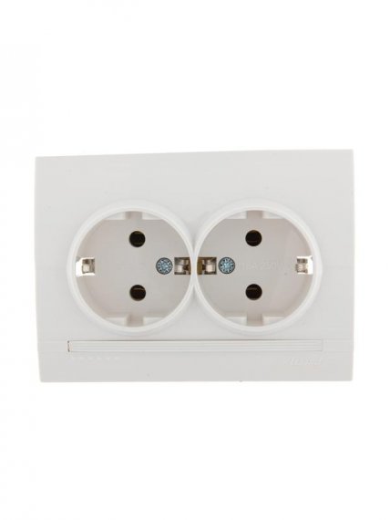 Фотография товара 'Lezard DERIY Розетка двойная с заземлением, 702-0202-127B'