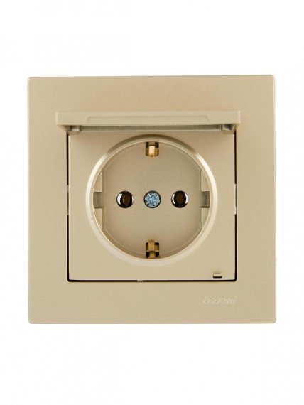 Фотография товара 'Lezard 742-3688-123B VESNA Розетка с/з с крышкой ПБТ'