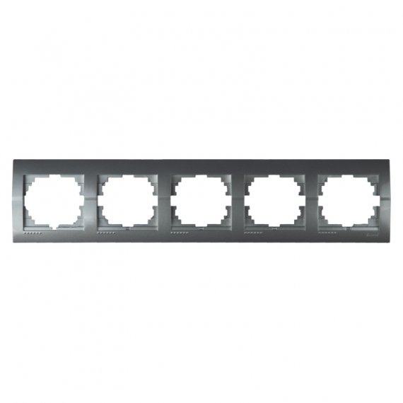 Фотография товара 'Lezard 702-2900-150 DERIY Рамка 5-ая горизонтальная темно-серый металлик'