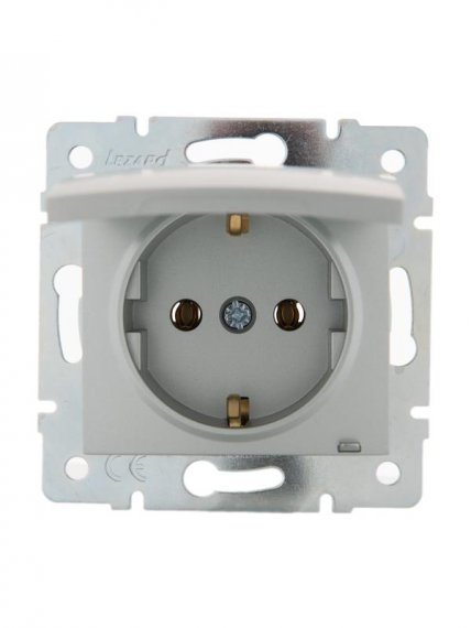 Фотография товара 'Lezard KARINA Розетка с заземлением с крышкой ПБТ, 707-4388-123B'
