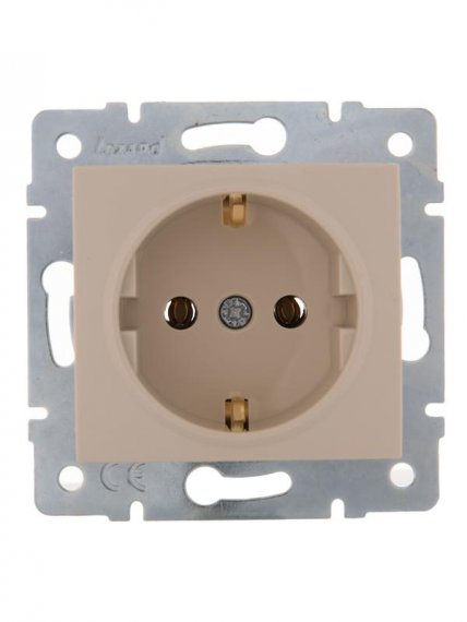 Фотография товара 'Lezard KARINA Розетка с заземлением ПБТ, 707-0388-122B'