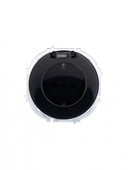 Фотография товара 'Lezard 743-4288-123B OSEN Розетка с/з с крышкой ПБТ чёрный бархат'