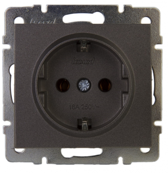 Фотография товара 'Lezard 703-4288-122 RAIN Розетка с/з керам. цв. черный бархат'