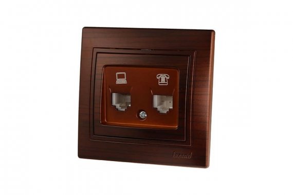 Фотография товара 'Lezard 701-0404-143 MIRA Розетка компьютер+телефон маун'