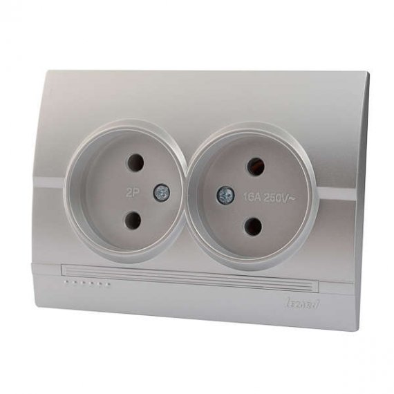 Фотография товара 'Lezard DERIY Розетка двойная без заземления, 702-2828-128'