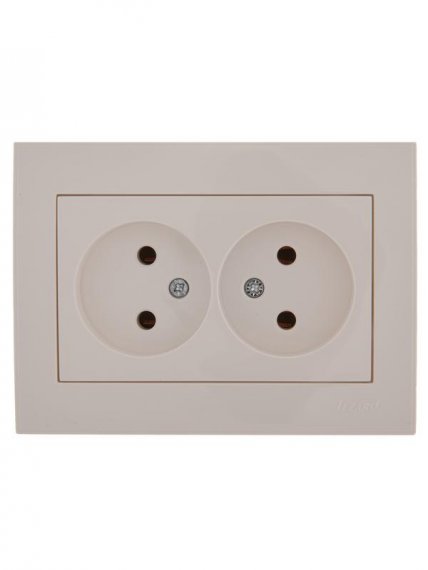 Фотография товара 'Lezard RAIN Розетка двойная без заземления керамика, 703-0202-128'