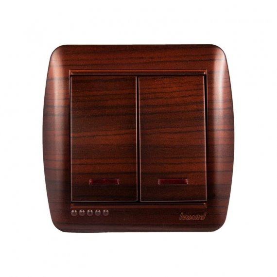 Фотография товара 'Lezard DEMET Выключатель двойной с подсветкой, 711-0400-112'