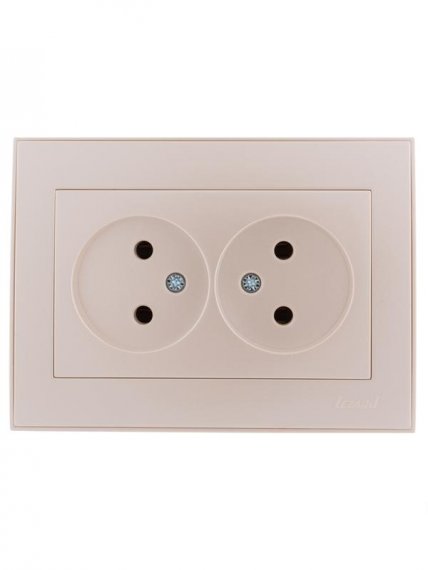 Фотография товара 'Lezard RAIN Розетка двойная без заземления керамика, 703-3030-128'