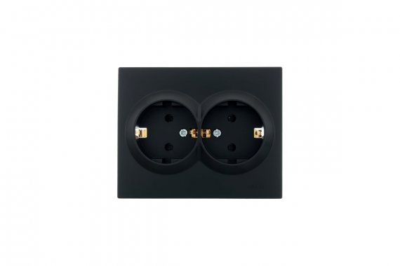 Фотография товара 'Lezard 742-4200-178B VESNA Розетка двойная с защитой от детей ПБТ'