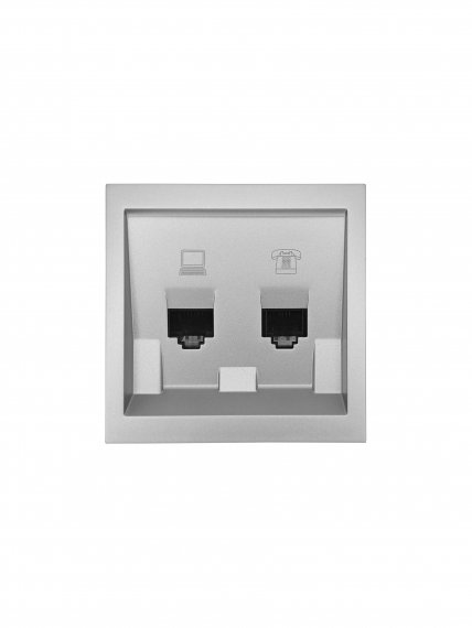 Фотография товара 'Lezard 704-7488-143 ZIMA Розетка компьютер+телефон'